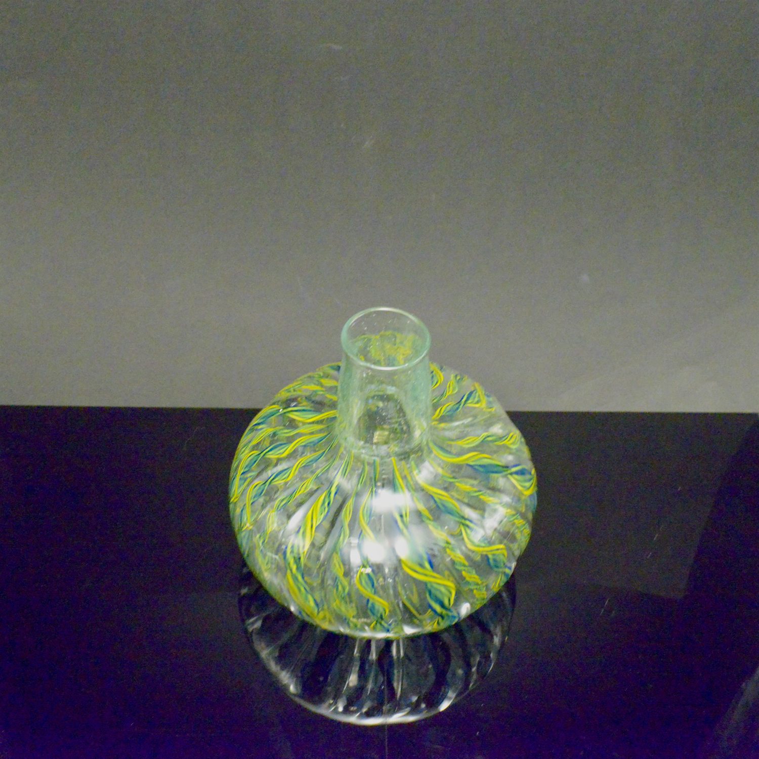 Cane Bottle in Yellow and Blue