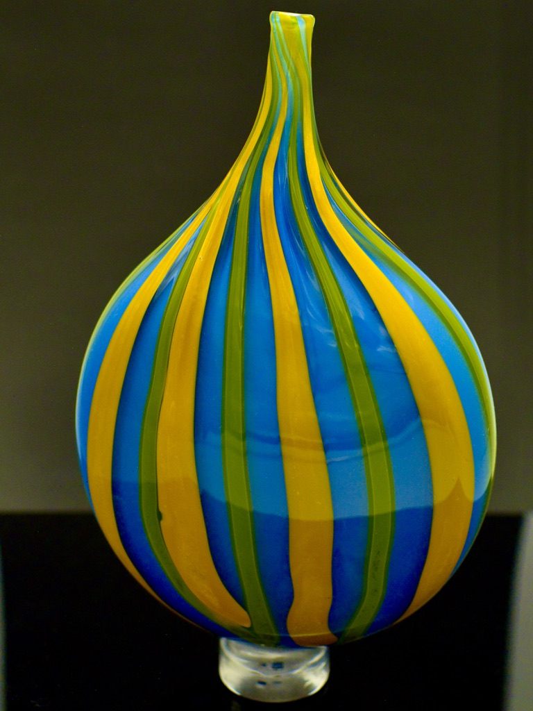Thin Neck Elipsoid in Blue, Translucent and Opaque Yellow