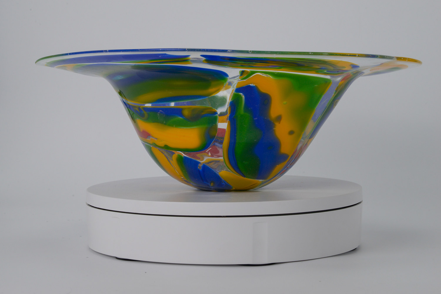 Pattern-Melted Fruit Bowl in Red, Green, Yellow and Blue