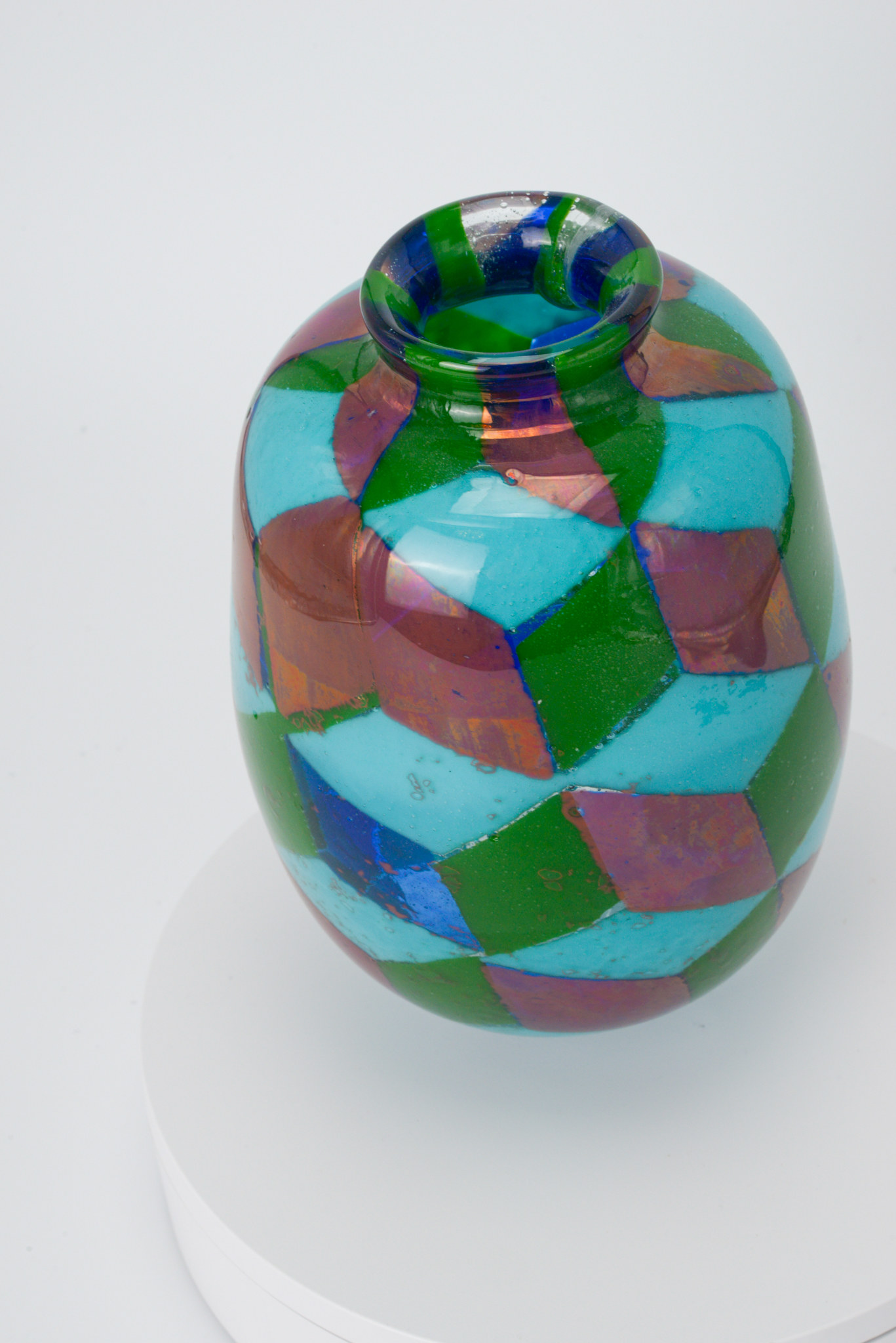 Op Art Ellipsoid in Green and Turquoise