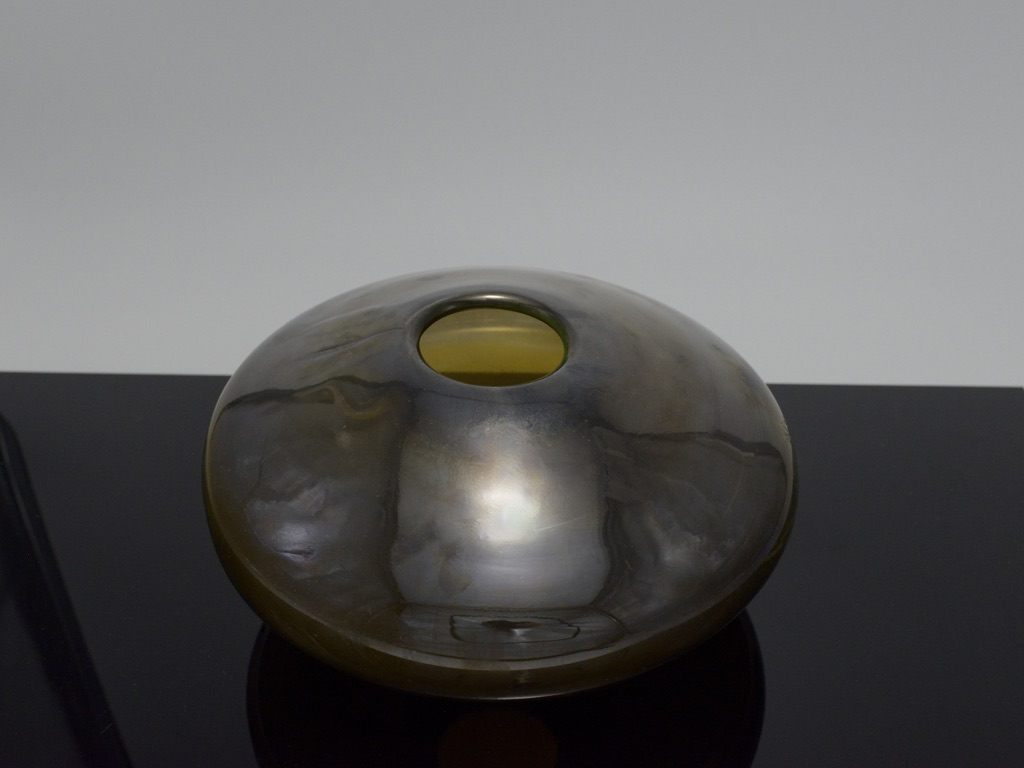 Lenticular Vase in Black Metallic