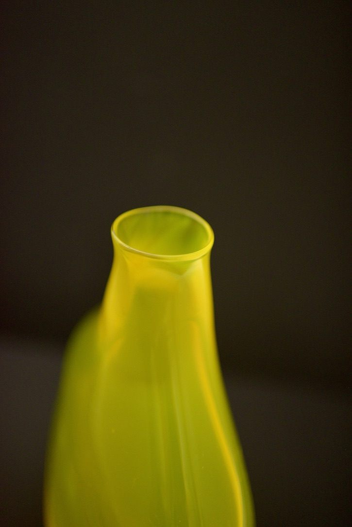 Eliptical Sphereoid with Thin Neck in Bright Yellow