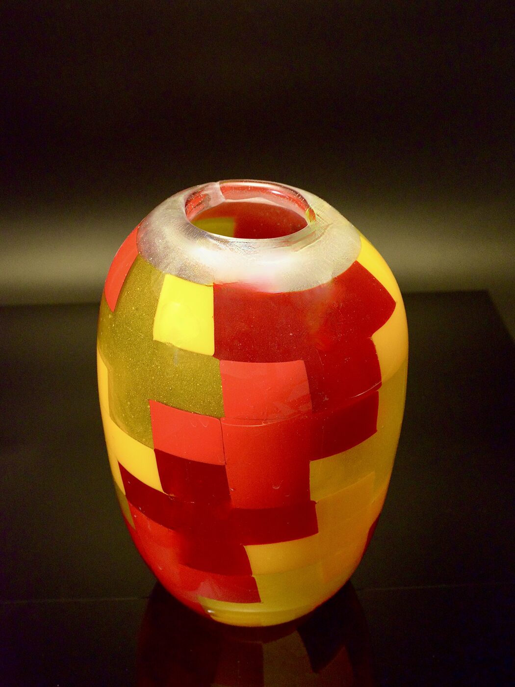 Op Art Ellipsoid in Yellow, Orange and Red